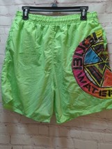 Bugle Boy Swimwear vintage swim short trunks men L neon green colors FLA... - £11.65 GBP