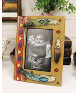 Rustic Southwestern Boho Aztec Vectors And Indian Feathers Picture Frame... - $442.65 MXN