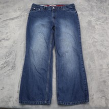 Tommy Hilfiger Pants Women 14 Blue High Waist 5 Pocket Design Straight L... - £20.11 GBP