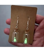 Glow In The Dark Ghost In A Bottle Earrings -  Halloween Jewelry - $6.95
