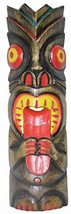 20&quot; Handmade Tiki Tongue Mask Hawaiian Polynesian Wall Art Tribal Bar Tropical - £19.73 GBP