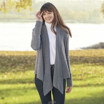 The Lightweight Washable Cashmere Topper GRAY MEDIUM M - £76.57 GBP
