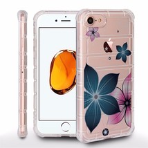 For iPhone 8 Plus, 7 Plus Air Cushion Shield Crystal Clear Case FLOWERS - £15.72 GBP
