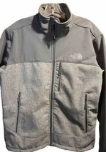 The North Face mens M Gray LS full zip Soft Shell windbreaker jacket *Stains* - £23.35 GBP