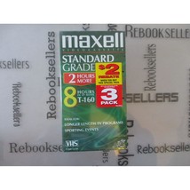Maxell 213030 Standard Grade VHS Videotape Cassette, T160, 3/Pack - £52.69 GBP