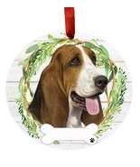 Basset Hound Dog Wreath Ornament Personalizable Christmas Holiday Person... - $14.35