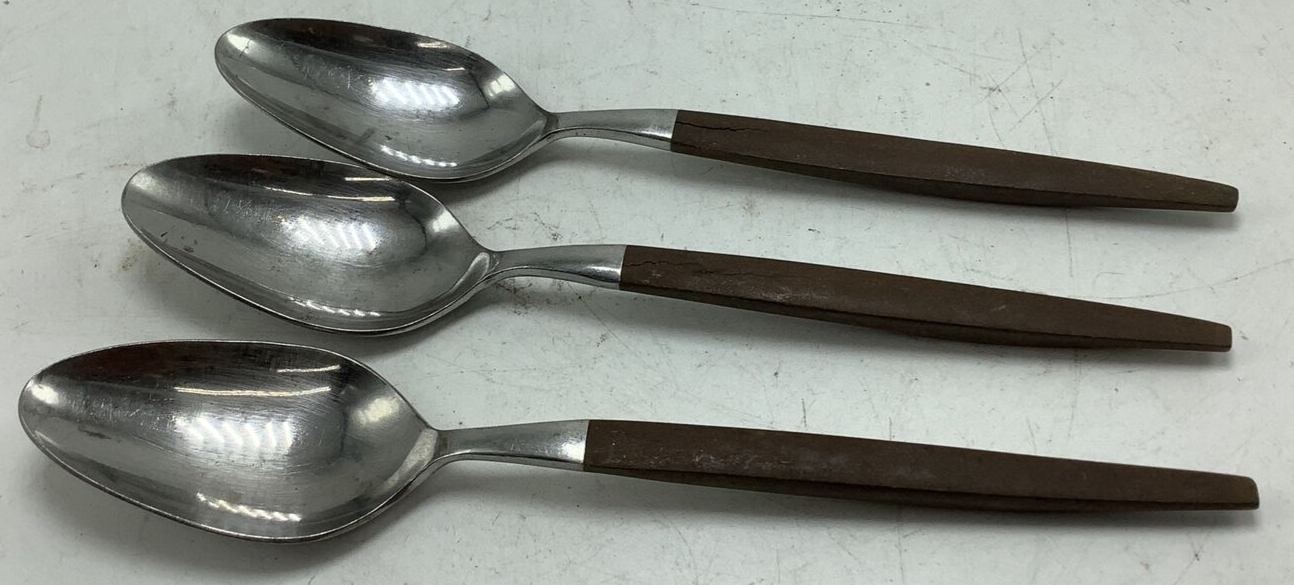 EKCO ETERNA Canoe Muffin MCM Flatware Spoon Teaspoon (4) Vintage Mid Century - $13.99