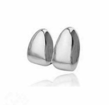 Hip Hop White 14K Gold GP Double Two Tooth Teeth Grillz Canine Cap w Mol... - £7.09 GBP