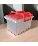Tupperware 1431 Red/Clear Stow-N-Go Craft Picnic Carry All Tote w/Handle... - $34.36 CAD