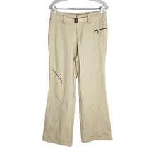 Athleta Pants 6 Beige Belted Cargo Zip Pockets Wide Leg Stretch - £19.59 GBP