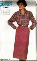 Vintage 1986 Simplicity Pattern #7714 Misses&#39; Shirt &amp; Skirt Sizes 10,12,... - £9.48 GBP