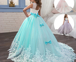 Girls Lace Long Prom Gowns Bridesmaid Kids Dresses For Girls Teens Girl Party Dr - $54.99
