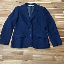 Vintage Pendleton 100% Pure Virgin Wool Women’s Navy Blazer Blue Size 12 USA - $22.79