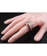 Vintage SHINJI Japan Adjustable Ring – Sculptural Silver Shell with Pear... - $78.00