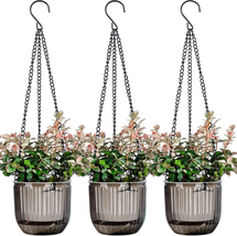 Self Watering Hanging Planter 4.5 Inch 3 Pcs Indoor Plant Hanging Pots Drainage - £18.86 GBP