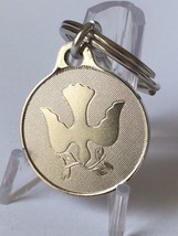 Dove Olive Branch Peace Key Chain Nickel 1&quot; Keychain Tag Keytag Charm - £1.76 GBP