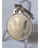 Dove Olive Branch Peace Key Chain Nickel 1&quot; Keychain Tag Keytag Charm - £1.76 GBP