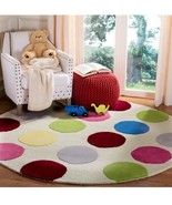 Hand-Tufted Round Area Rug 8x8 Wool Carpet for Bedroom Living Room or Ki... - $187.59 CAD+