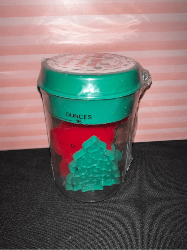 Primary image for NEW Christmas Cookie Cutters-in Plastic Measuring Cup-6 Cutters