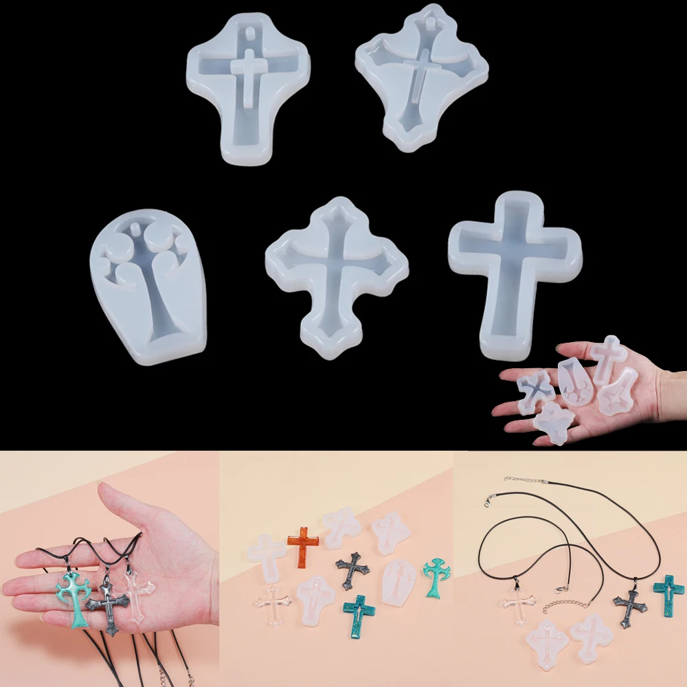 Cross Resin Mould Silicone Crystal Epoxy Casting Mold Necklace Jewelry P... - €2,41 EUR