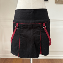 Vintage Tripp NYC Pleated Black Red Mini Skirt XS RARE - $61.20