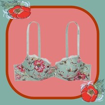 38DDD Raised Green Posey Daisy Dream Angels Victorias Secret Lined Demi ... - £38.32 GBP