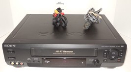 Sony VCR Player VHS Cassette Recorder 4 Head HiFi SLV-N60 AV Cables Tested Works - $98.01