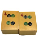 Lot of 2 Vtg **MATCHING** Cream Yellow Bakelite Mahjong Mah Jong Tiles - £12.42 GBP