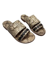 Free People Sandal Womens 36 US 6 Leather Snake Print Saturday Slip On Flat - $50.76 CAD