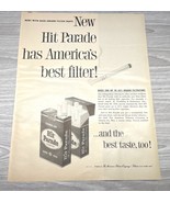 Hit Parade Cigarettes Print Ad 1958 Vintage Americas Best Filter Best Taste - £11.74 GBP