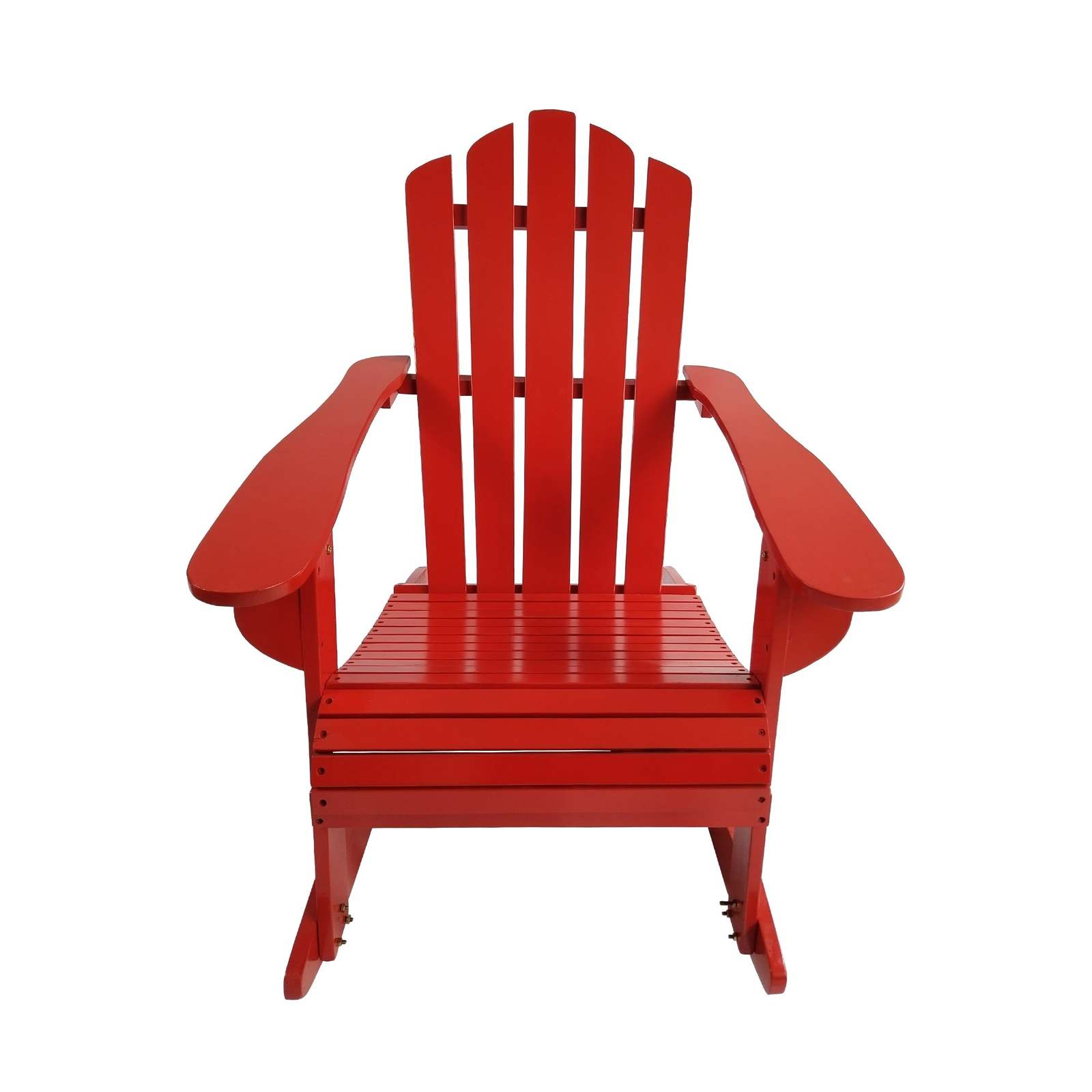 Red Rocking Chair Bench Red Wooden Outdoor Reclining Adirondack Rocking Chair Wide Seat - Patio ...