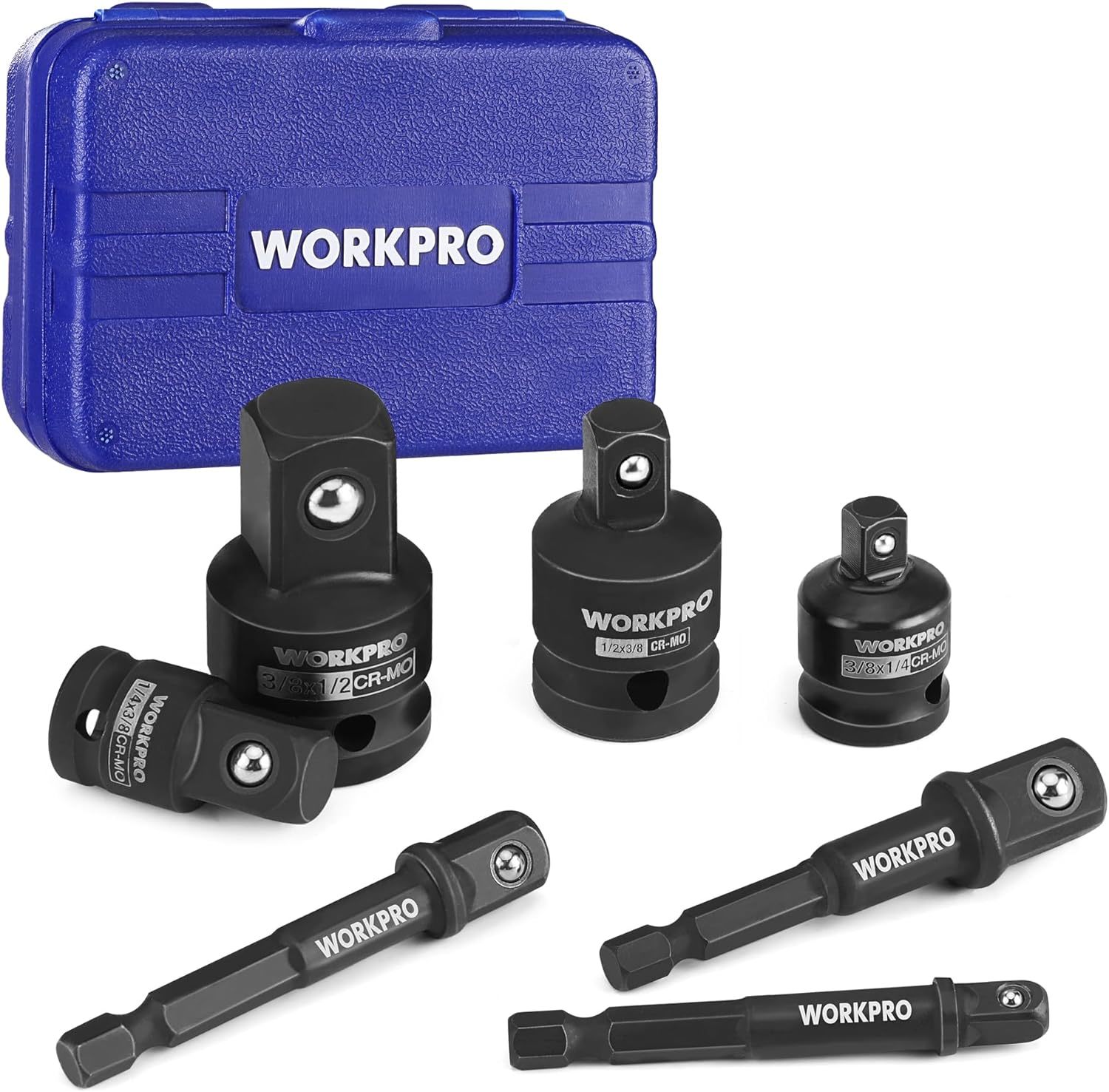 Workpro 7 Pieces Impact Socket Adapter Set, Includes 3 Pieces 1/4&quot; Hex S... - $29.94