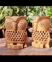 handicraft 4 inches Wooden  Owl Showpiece for home decor, Anti Negative energy - £19.50 GBP