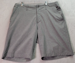 Volcom Shorts Mens Size 36 Gray Slash Pockets Casual Flat Front Logo Medium Wash - £14.22 GBP