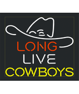 Long Live Cowboys Banner Art Garage Gift Neon Sign 16&quot;x14&quot; - £108.56 GBP