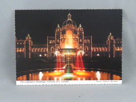 Vintage Postcard - British Columbia Parliament Building at Night - Peacock Post - £11.99 GBP