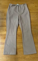 Tuckernuck High Elastic Waist Suit Pants Beige Zip Straight Wide Leg, Size M - $35.62