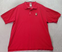 Warner Bros. Studio Polo Shirt Men Large Red Tasmanian Devil Short Sleeve Collar - £17.43 GBP
