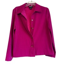 Vintage Briggs New York Womens Basic Jacket Size M Fuchsia Pink Shacket Y2K - £19.02 GBP