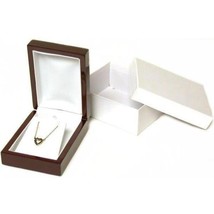 Rosewood Stained Pendant Necklace Wood Display Unit Box Pack of 2 - £23.27 GBP