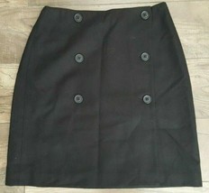 Women&#39;s Size 2 Dress Skirt Ann Taylor Black Button Up Career Above Knee Lined* - $12.82