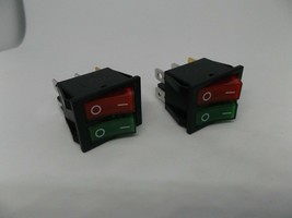 2x Pack KCD4 16A 250V 20A 125V CQC 6 Pins Dual Red Green LED Light Rocke... - £10.31 GBP