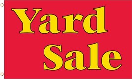 3x5 Yard Sale Flag 3 x 5 Banner 3&#39;x5&#39; Outdoor Advertising Red Yellow Sig... - £13.58 GBP