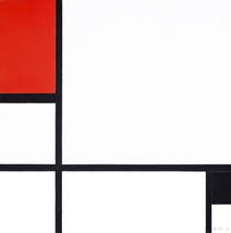 14252.Decor Poster.Room wall art design.Piet Mondrian painting.Red white black - £12.95 GBP+