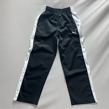 Puma Boys Small Pant Black White Stripe Cozy Comfort Elastic Waist Pull ... - $18.81