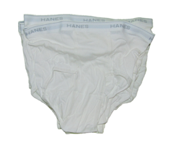 Hanes White Tagless Briefs Underwear Xl 40-42 Men New 6 Pack New - £16.18 GBP