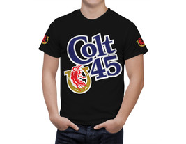 Colt 45  Beer Black T-Shirt, High Quality, Gift Beer Shirt - £25.53 GBP