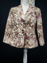 Lafayette 148 Floral Brocade Multicolor 2 Button Jacket Blazer 3/4 Sleev... - $1,565.50 MXN