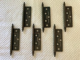 ~Antique CopperNon-mortise Hinges, Finial Tips- 6 Hinge Lot 2 1/2&quot;  W/sc... - £16.73 GBP