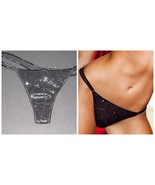NWT Victoria's Secret Gorgeous Black Sequin Thong / Tanga S or L  - $25.50
